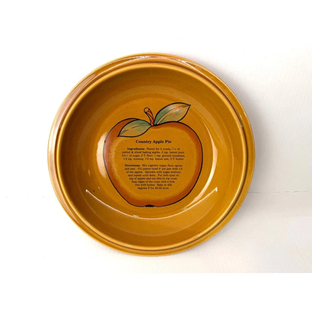 Pie Dish Kitchen 10in Yellow Excellent Country Apple Pie‎ Recipe Graphic